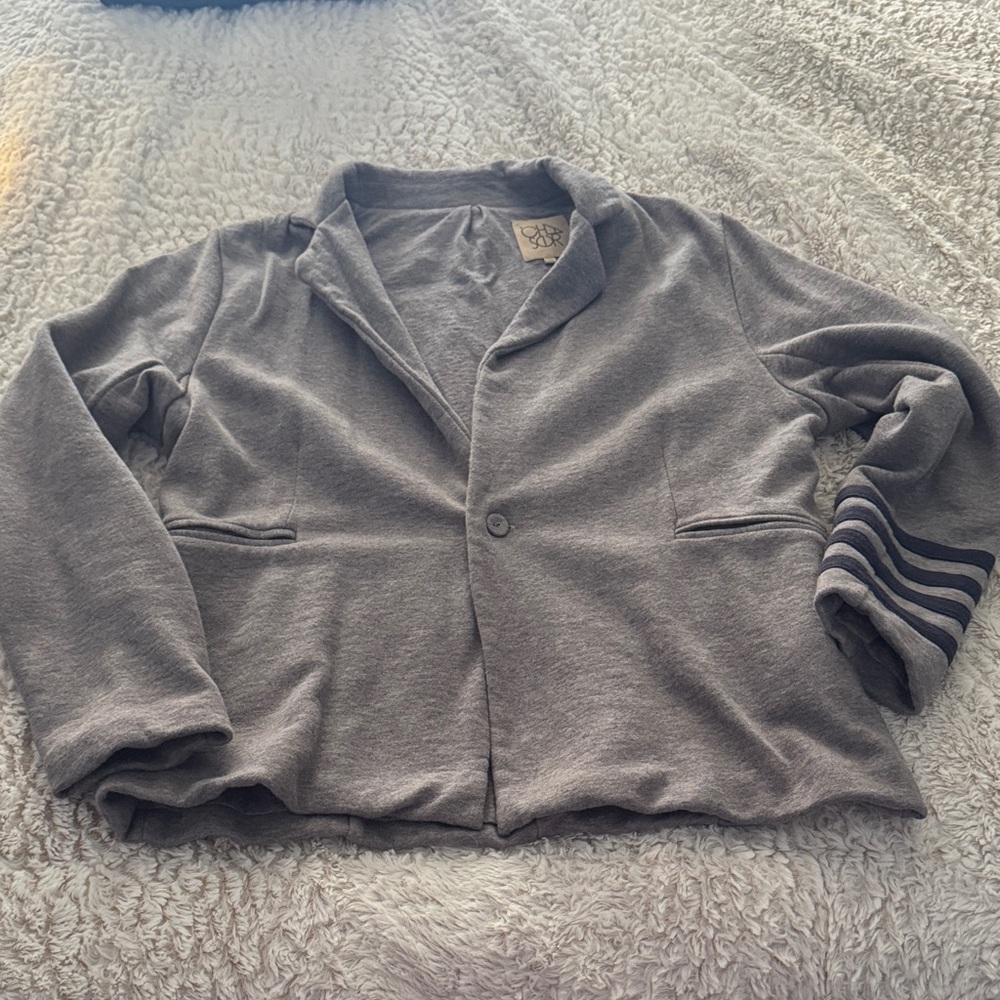 Chasor Heather Gray knit blazer M